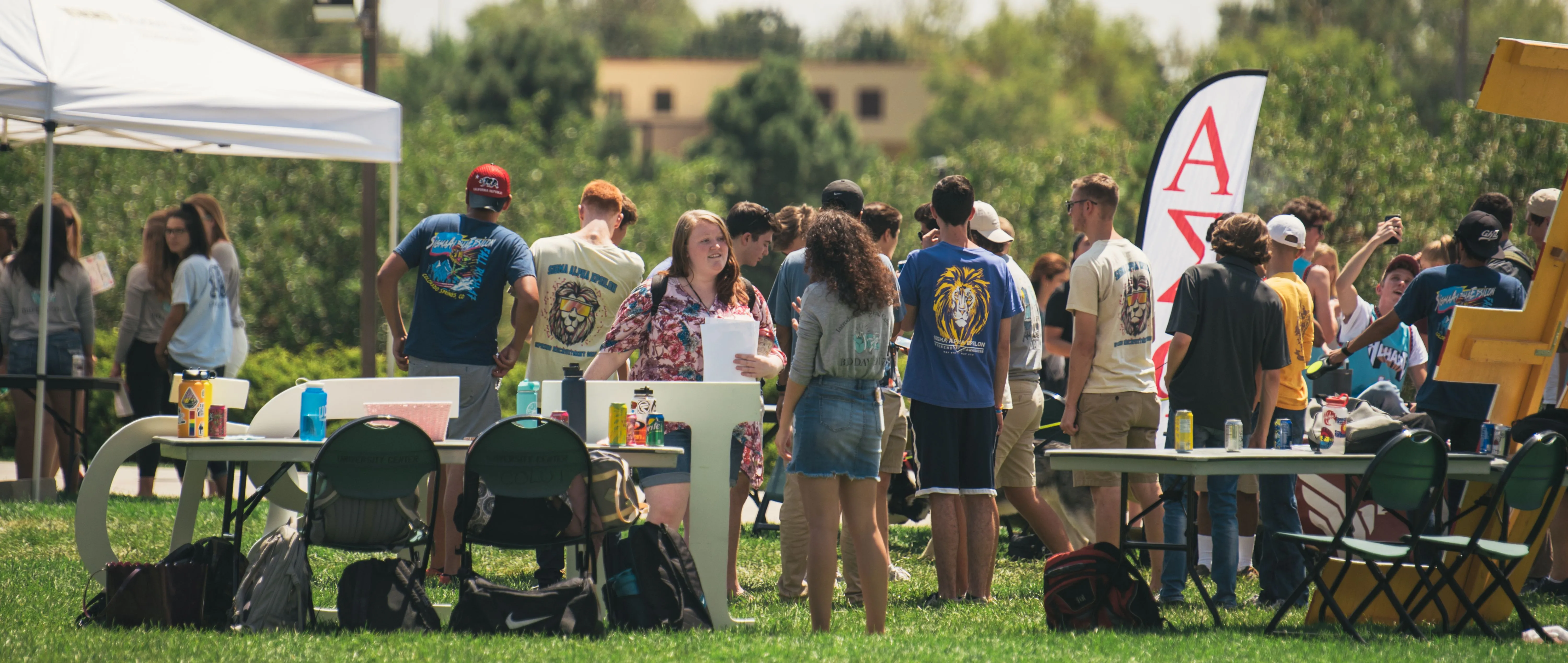 greek life tables at the UCCS club fair